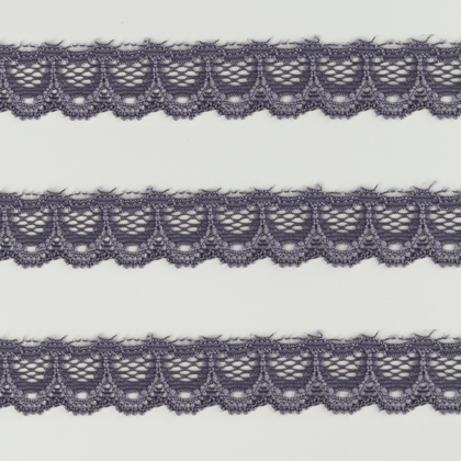 Spitzenband schmal elastisch in graulila