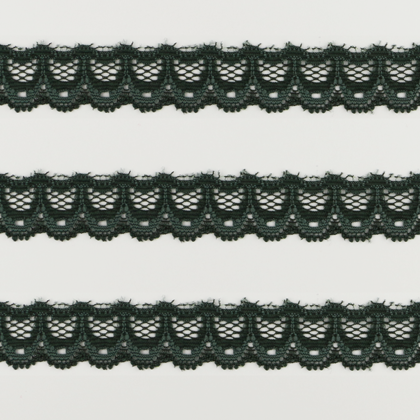 Spitzenband schmal elastisch in tannengrün