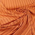 Microfaser Jersey fein matt orange dunkelrot kariert